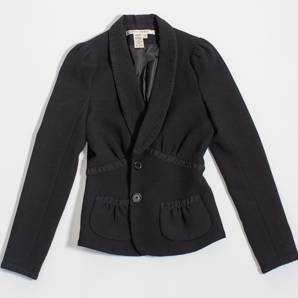 Black Waffle Fabric Blazer ✨Disc Shipping✨